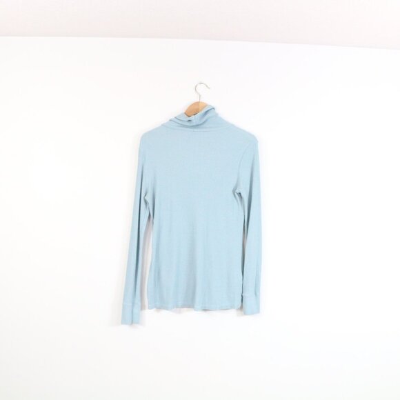 *Eddie Bauer Crepe Light Blue Long Sleeve Turtleneck - Picture 10 of 10